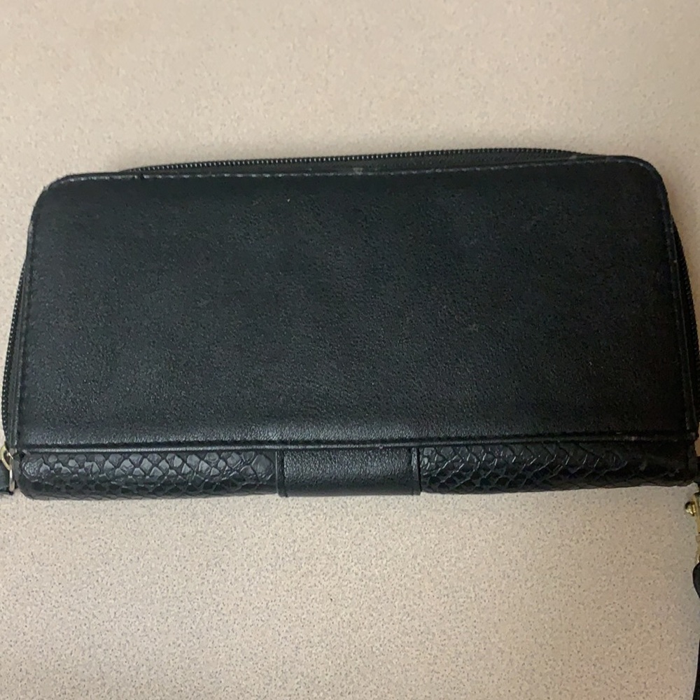 Jessica Simpson Black Python Clutch Wristlet Wall… - image 4